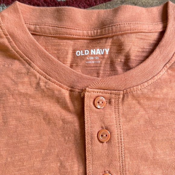 2 Old Navy Boy’s Large 10 - 12 Henley Jersey Shirt Top Crewneck Short Sleeve New - Picture 5 of 8
